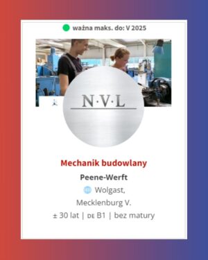 oferta Ausbildung stocznia mechanik budowalny oferta Ausbildung stocznia mechanik budowalny